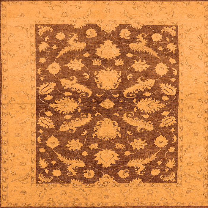 Square Oriental Orange Traditional Rug, urb756org