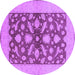 Round Oriental Purple Traditional Rug, urb756pur