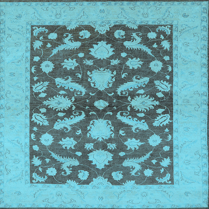 Square Oriental Light Blue Traditional Rug, urb756lblu