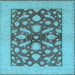 Square Oriental Light Blue Traditional Rug, urb756lblu