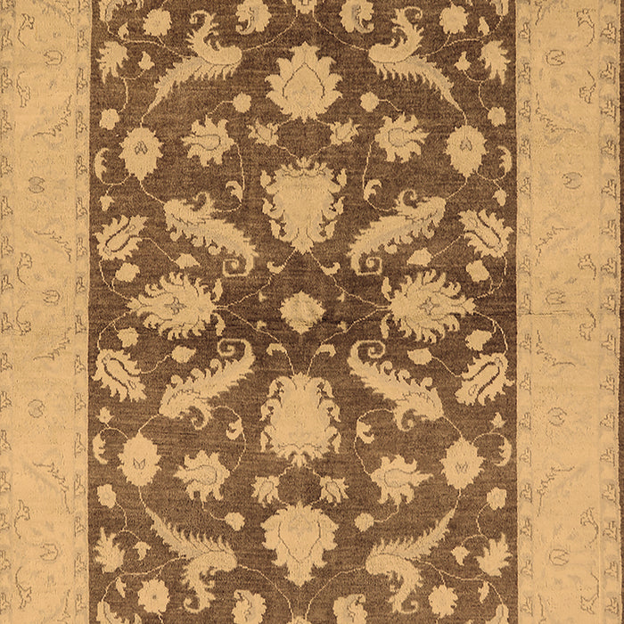 Machine Washable Oriental Brown Traditional Rug, wshurb756brn