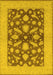 Machine Washable Oriental Yellow Traditional Rug, wshurb756yw