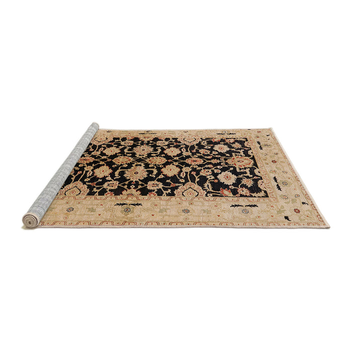 Sideview of Machine Washable Industrial Modern Sangria Brown Rug, wshurb757