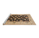 Sideview of Machine Washable Industrial Modern Sangria Brown Rug, wshurb757