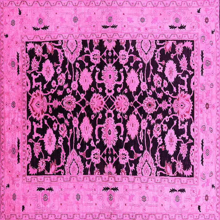 Square Oriental Pink Traditional Rug, urb757pnk