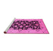 Sideview of Machine Washable Oriental Pink Traditional Rug, wshurb757pnk