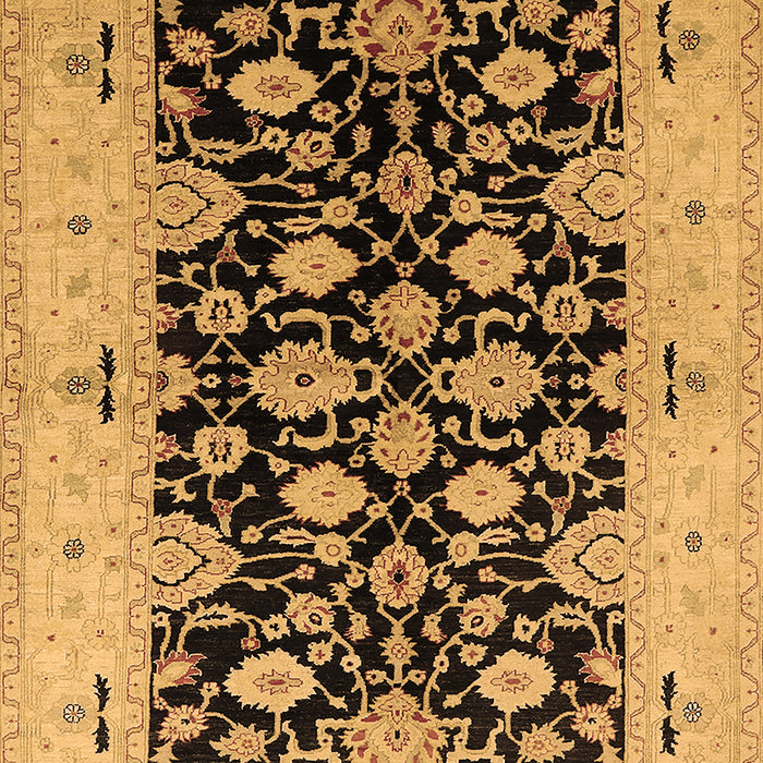 Machine Washable Oriental Brown Traditional Rug, wshurb757brn