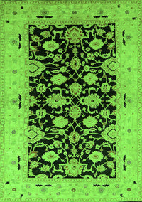 Oriental Green Traditional Rug, urb757grn