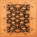 Square Machine Washable Oriental Orange Traditional Area Rugs, wshurb757org