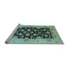 Sideview of Machine Washable Oriental Light Blue Traditional Rug, wshurb757lblu