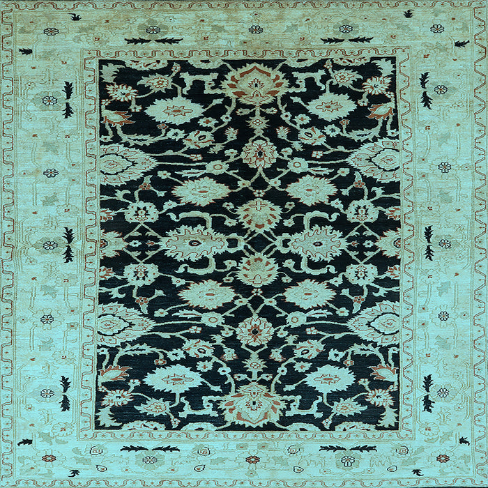 Square Oriental Light Blue Traditional Rug, urb757lblu