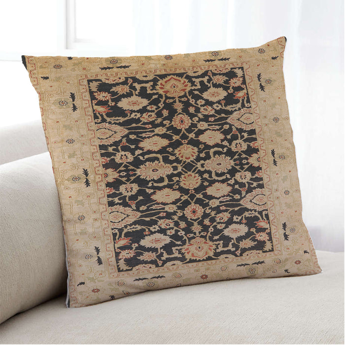 Lifestyle Image of Mid-Century Modern Urban Square Sangria Brown Throw Pillow, 18 inch by 18 inch, pwurb757