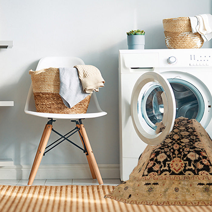 Machine Washable Industrial Modern Sangria Brown Rug in a Washing Machine, wshurb757