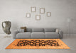 Machine Washable Oriental Orange Traditional Area Rugs in a Living Room, wshurb757org