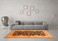 Machine Washable Oriental Orange Traditional Rug, wshurb757org