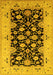 Machine Washable Oriental Yellow Traditional Rug, wshurb757yw