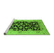 Sideview of Machine Washable Oriental Green Traditional Area Rugs, wshurb757grn