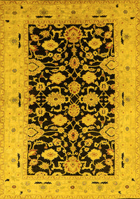 Oriental Yellow Traditional Rug, urb757yw