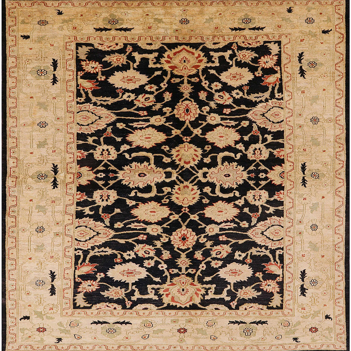 Square Mid-Century Modern Sangria Brown Oriental Rug, urb757