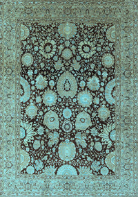 Oriental Light Blue Traditional Rug, urb758lblu