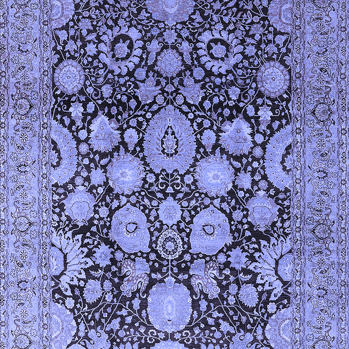 Machine Washable Oriental Blue Traditional Rug, wshurb758blu