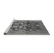 Sideview of Machine Washable Oriental Gray Traditional Rug, wshurb758gry