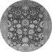 Round Oriental Gray Traditional Rug, urb758gry