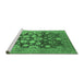 Sideview of Machine Washable Oriental Emerald Green Traditional Area Rugs, wshurb758emgrn