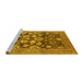 Sideview of Machine Washable Oriental Yellow Traditional Rug, wshurb758yw