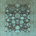 Square Oriental Light Blue Traditional Rug, urb758lblu