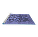 Sideview of Machine Washable Oriental Blue Traditional Rug, wshurb758blu