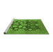 Sideview of Machine Washable Oriental Green Traditional Area Rugs, wshurb758grn