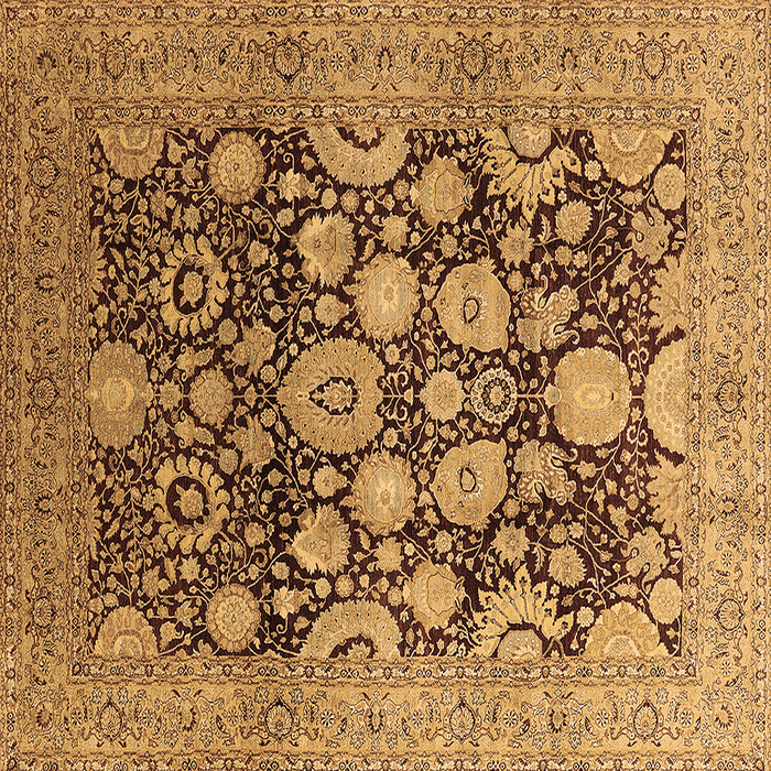 Square Oriental Brown Traditional Rug, urb758brn