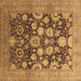 Square Oriental Brown Traditional Rug, urb758brn