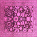 Square Oriental Pink Traditional Rug, urb758pnk