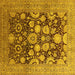 Square Oriental Yellow Traditional Rug, urb758yw