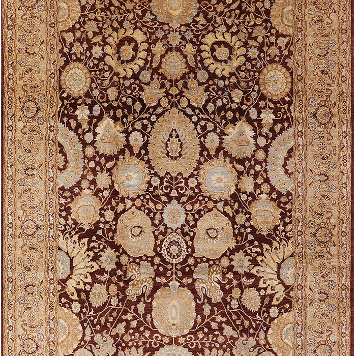 Mid-Century Modern Sandy Brown Oriental Rug, urb758