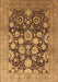 Machine Washable Oriental Brown Traditional Rug, wshurb758brn