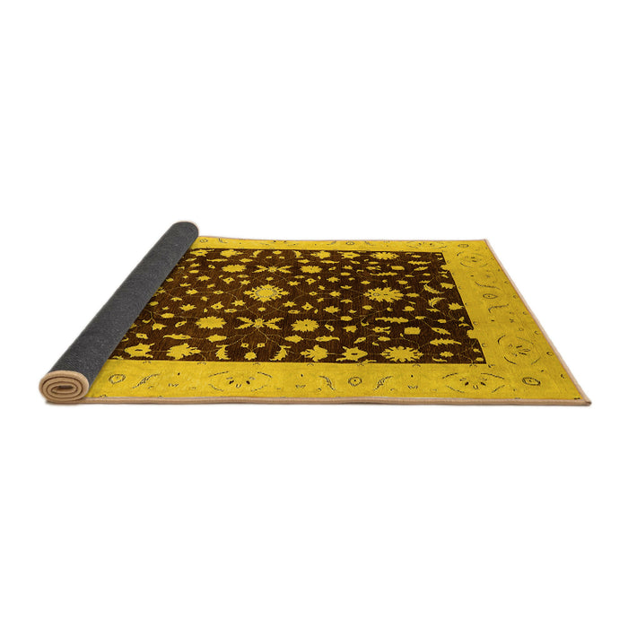 Sideview of Oriental Yellow Traditional Rug, urb759yw