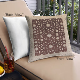 Front View of Mid-Century Modern Urban Square Red Brown Throw Pillow, 18 inch by 18 inch, pwurb759