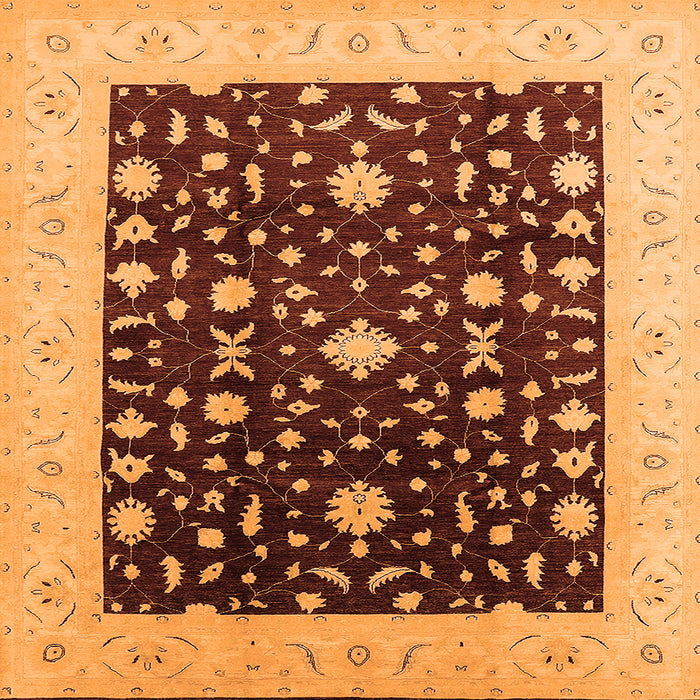 Square Oriental Orange Traditional Rug, urb759org
