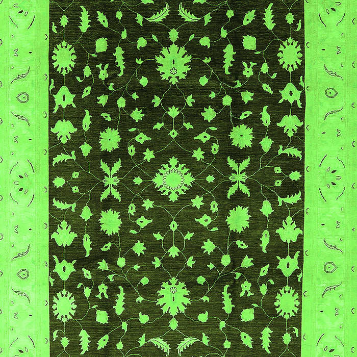Machine Washable Oriental Green Traditional Area Rugs, wshurb759grn