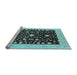 Sideview of Machine Washable Oriental Light Blue Traditional Rug, wshurb759lblu