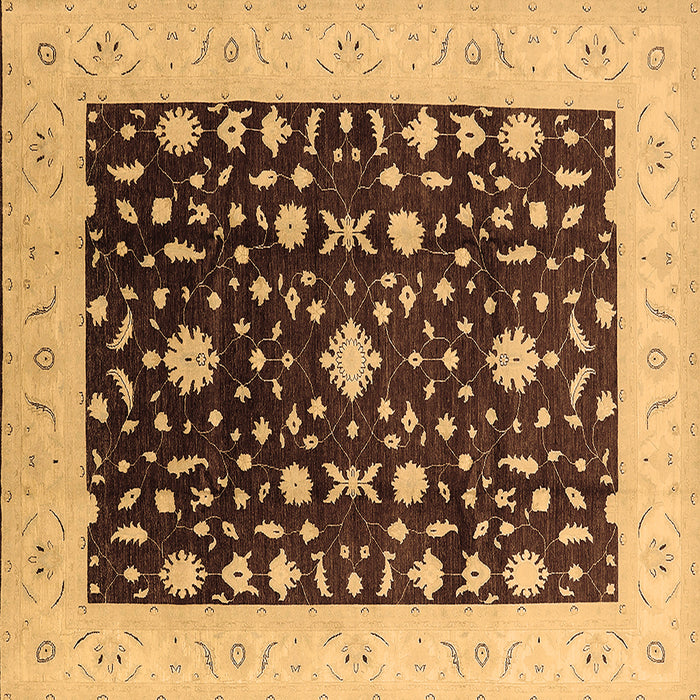 Square Oriental Brown Traditional Rug, urb759brn