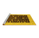 Sideview of Machine Washable Oriental Yellow Traditional Rug, wshurb759yw