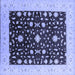 Square Machine Washable Oriental Blue Traditional Rug, wshurb759blu