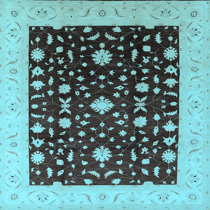 Square Oriental Light Blue Traditional Rug, urb759lblu