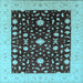 Square Oriental Light Blue Traditional Rug, urb759lblu