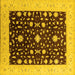 Square Oriental Yellow Traditional Rug, urb759yw