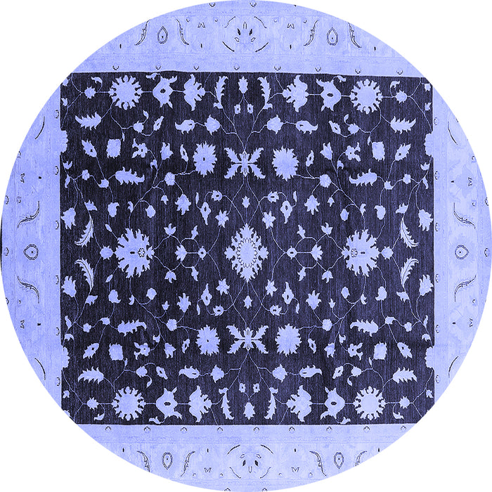 Round Oriental Blue Traditional Rug, urb759blu